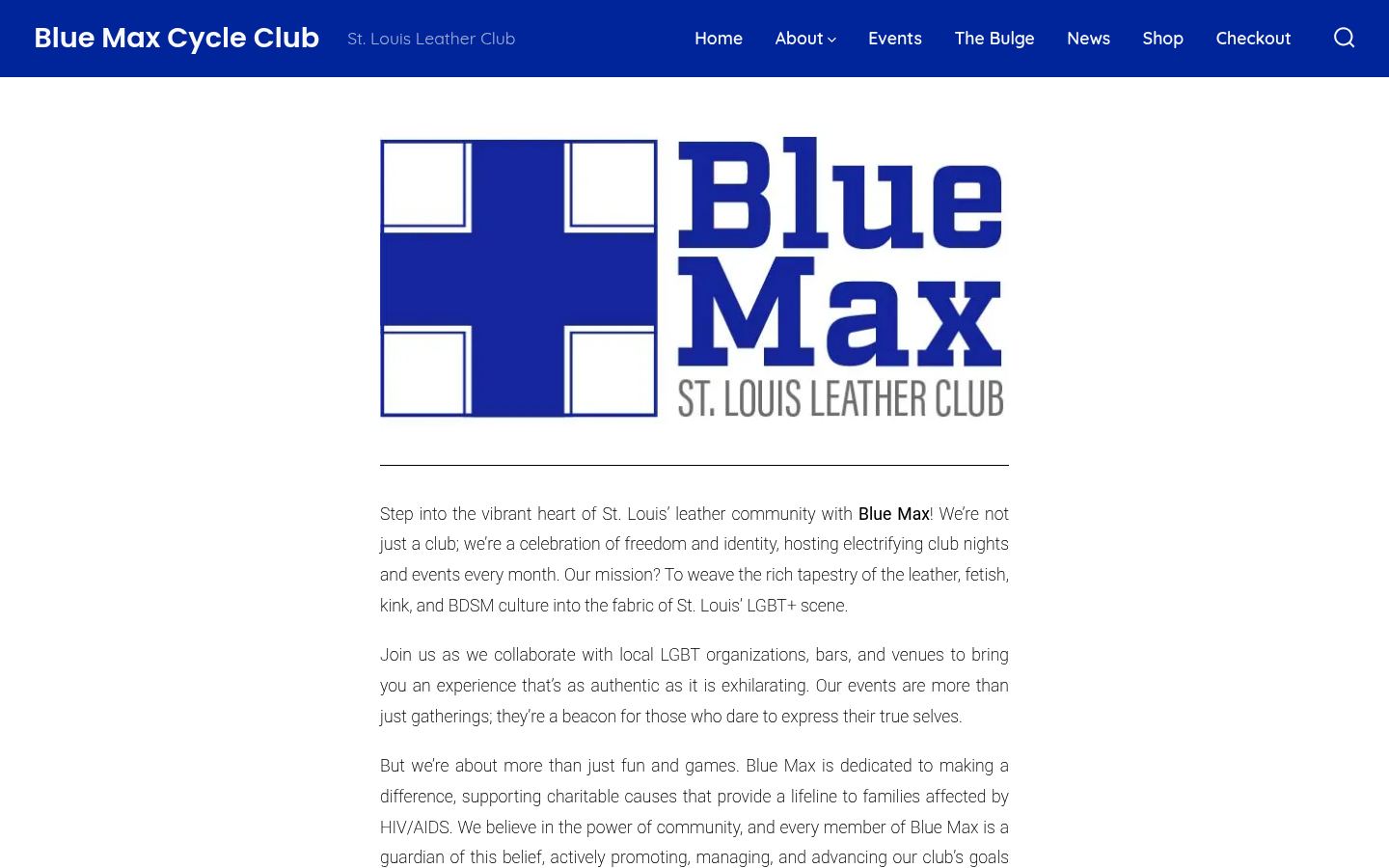 Blue Max Cycle Club &middot; HOMEPAGE_SCREENSHOT