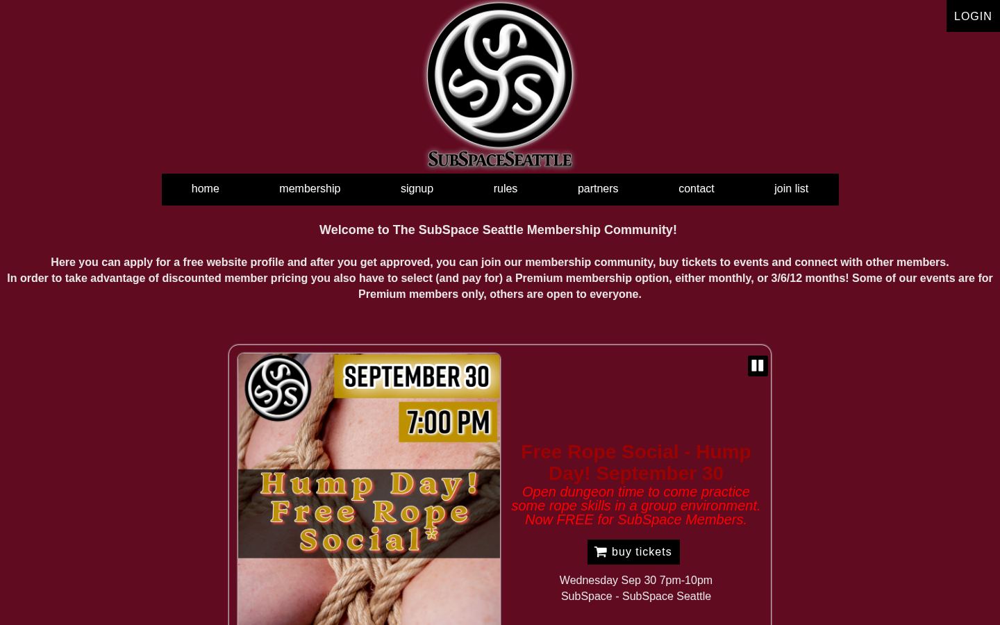SubSpace Seattle &middot; HOMEPAGE_SCREENSHOT