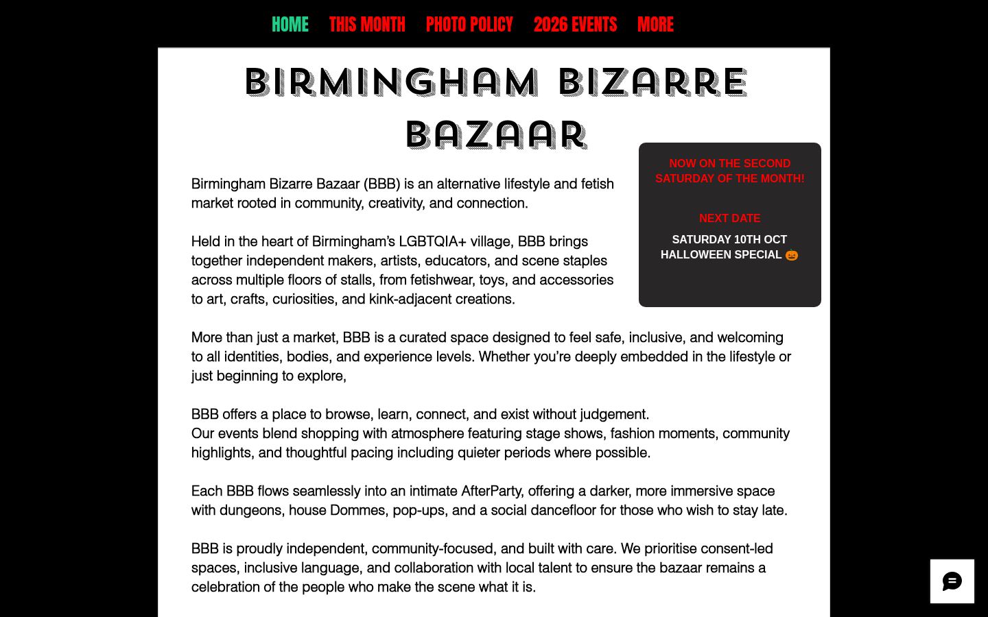 Birmingham Bizarre Bazaar &middot; HOMEPAGE_SCREENSHOT