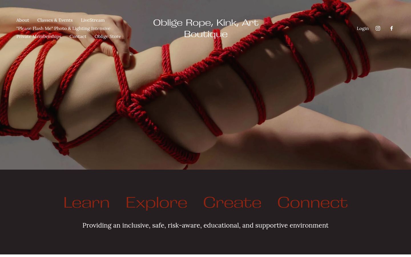 Oblige Rope, Kink, Art Boutique &middot; HOMEPAGE_SCREENSHOT