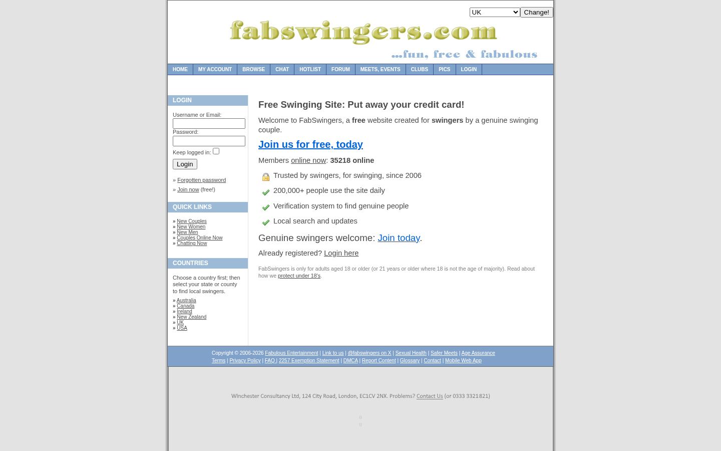 FabSwingers &middot; HOMEPAGE_SCREENSHOT