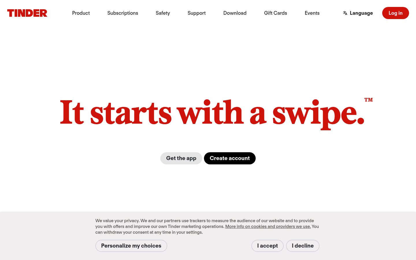Tinder &middot; HOMEPAGE_SCREENSHOT