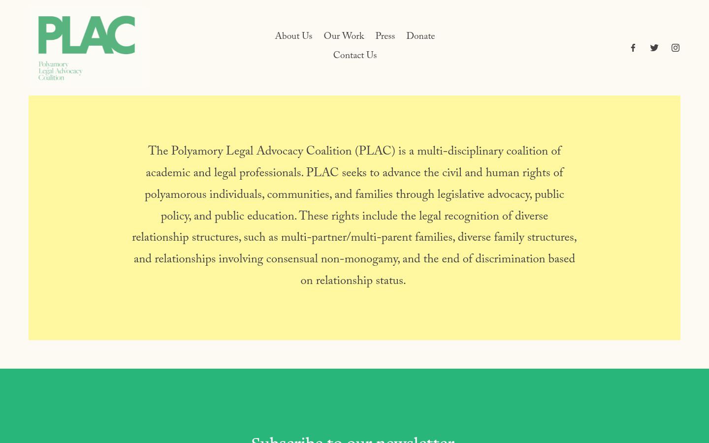 Polyamory Legal Advocacy Coalition &middot; HOMEPAGE_SCREENSHOT