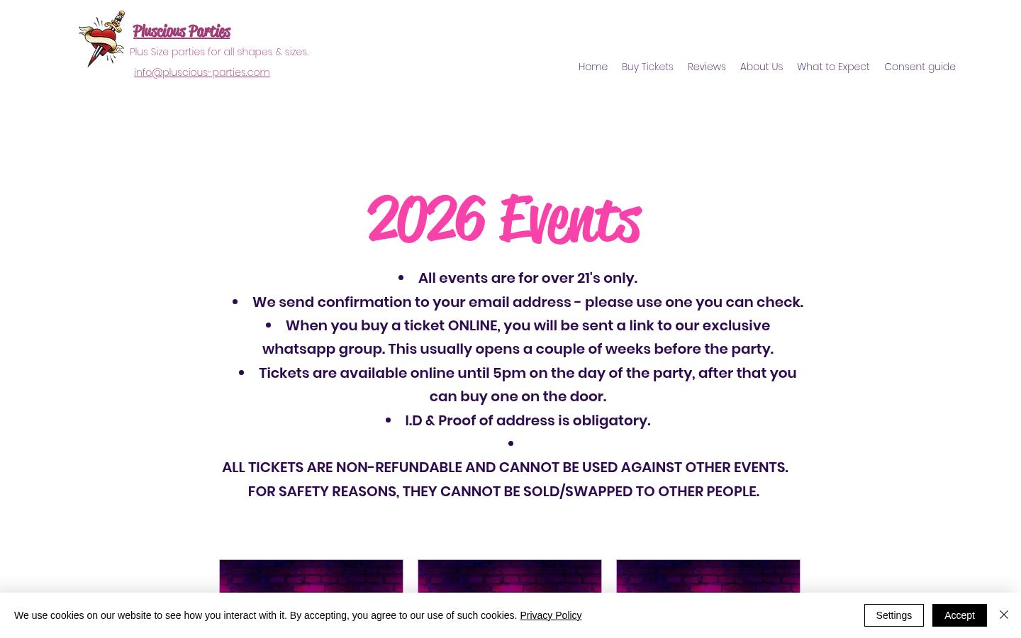Pluscious Parties &middot; HOMEPAGE_SCREENSHOT