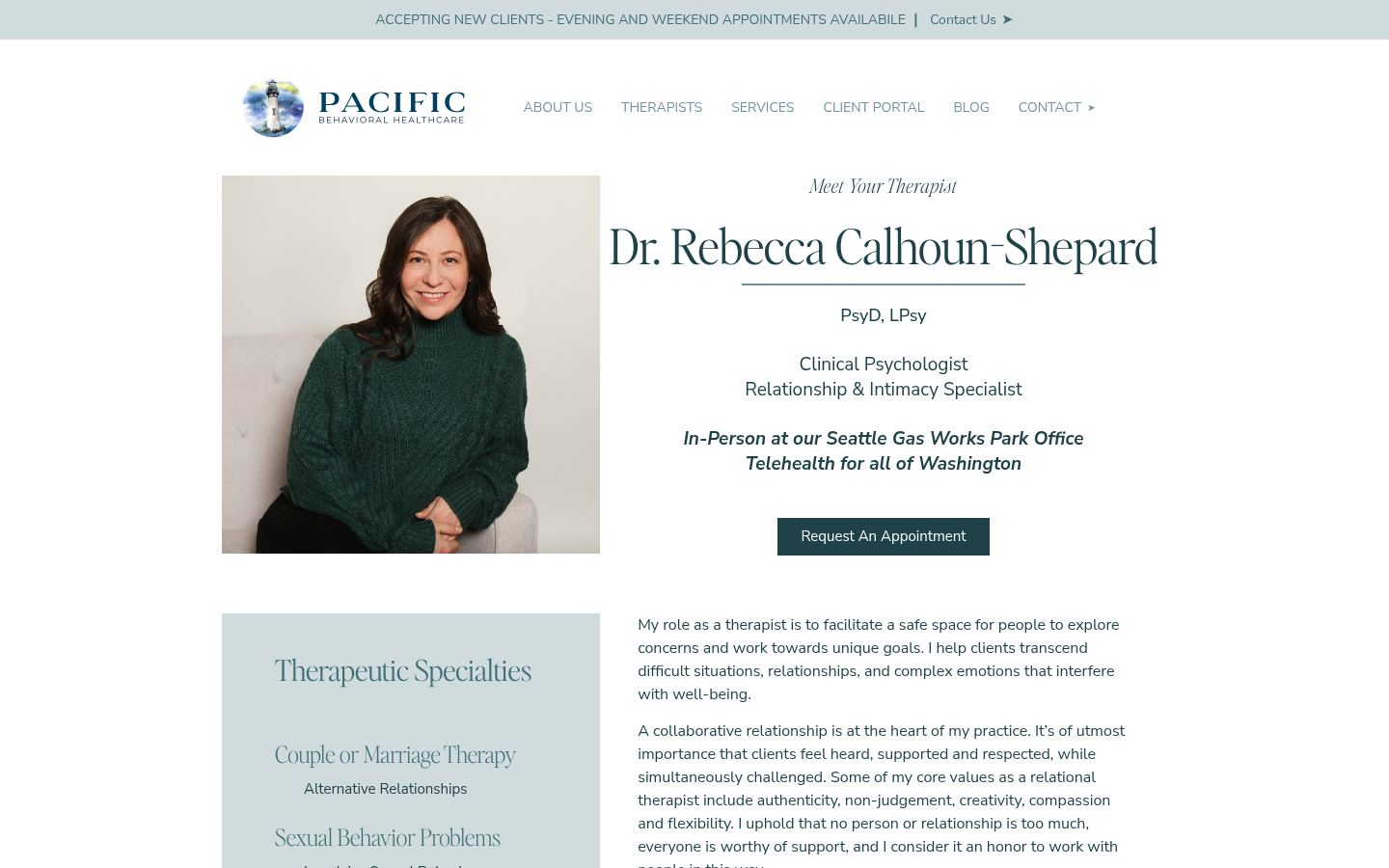 Dr. Rebecca Calhoun-Shepard &middot; HOMEPAGE_SCREENSHOT