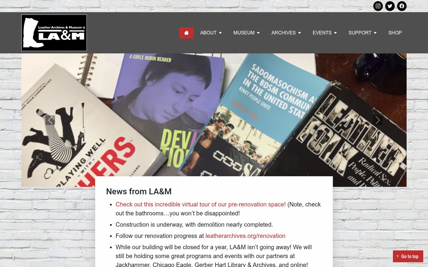 Leather Archives & Museum · HOMEPAGE_SCREENSHOT