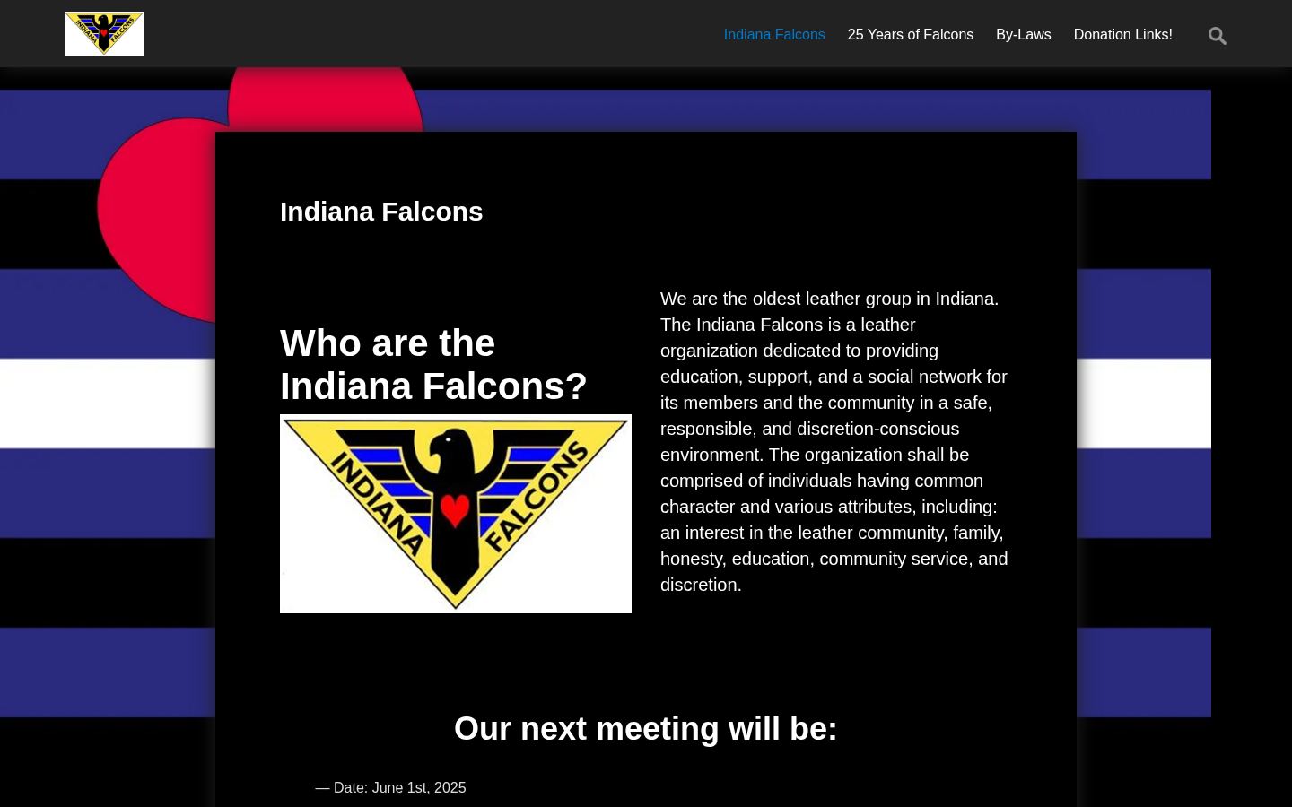 Indiana Falcons Leather Club &middot; HOMEPAGE_SCREENSHOT