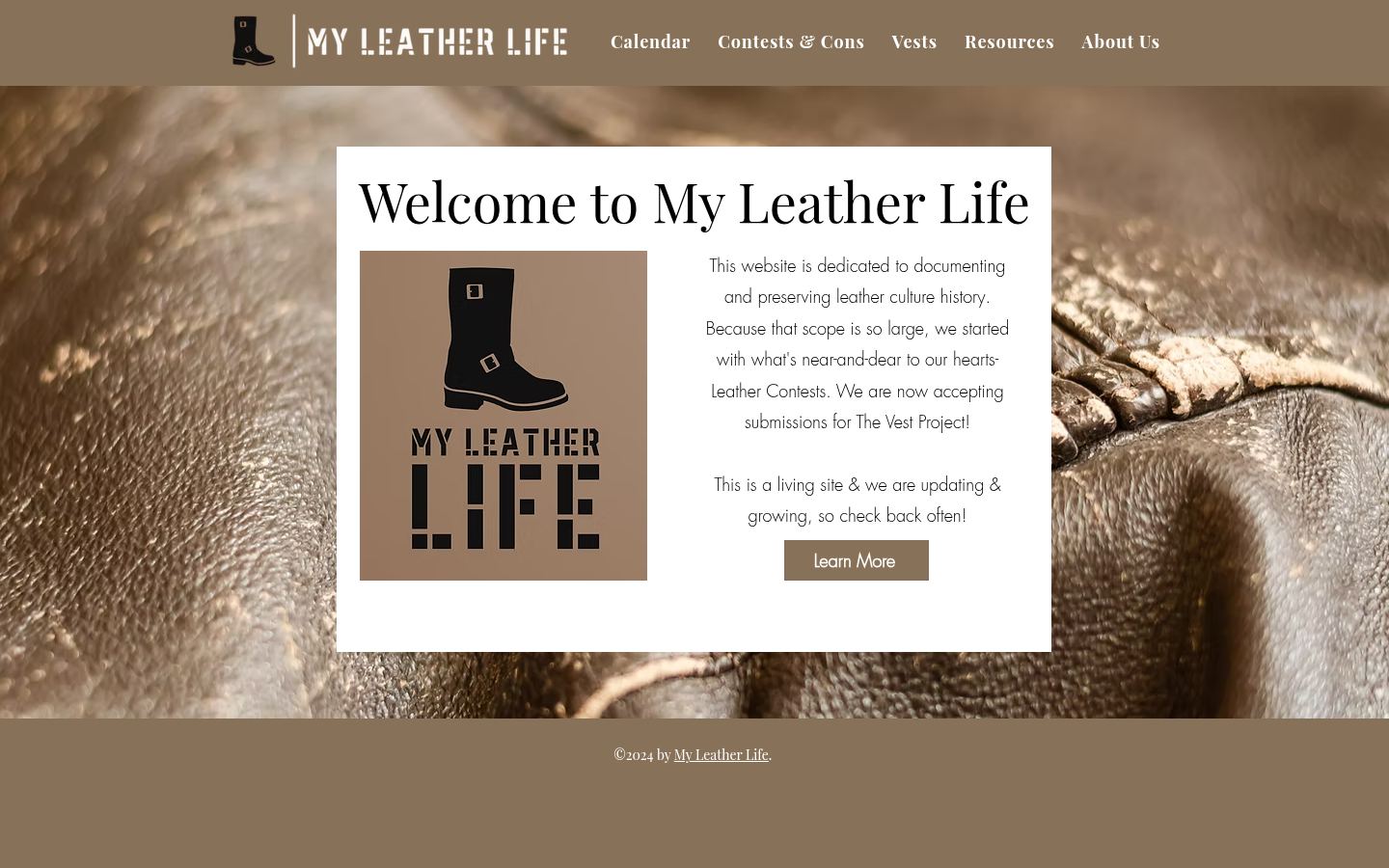 My Leather Life &middot; HOMEPAGE_SCREENSHOT