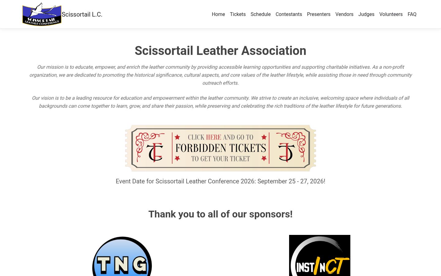 Scissortail Leather Association &middot; HOMEPAGE_SCREENSHOT